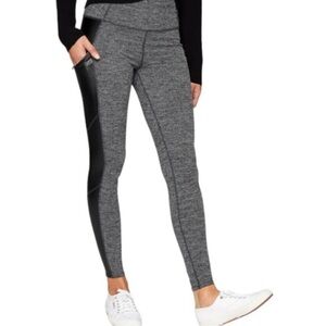 Athleta Herringbone Luxe Metro Drifter Leggings Faux Leather Size XS